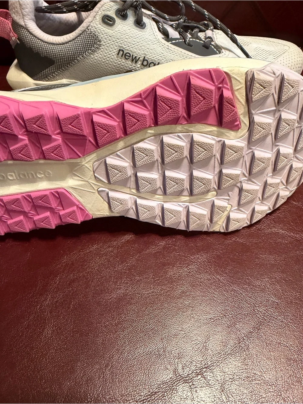 New Balance Women's Neutral Running Shoes - Light Gray with Pink Accents